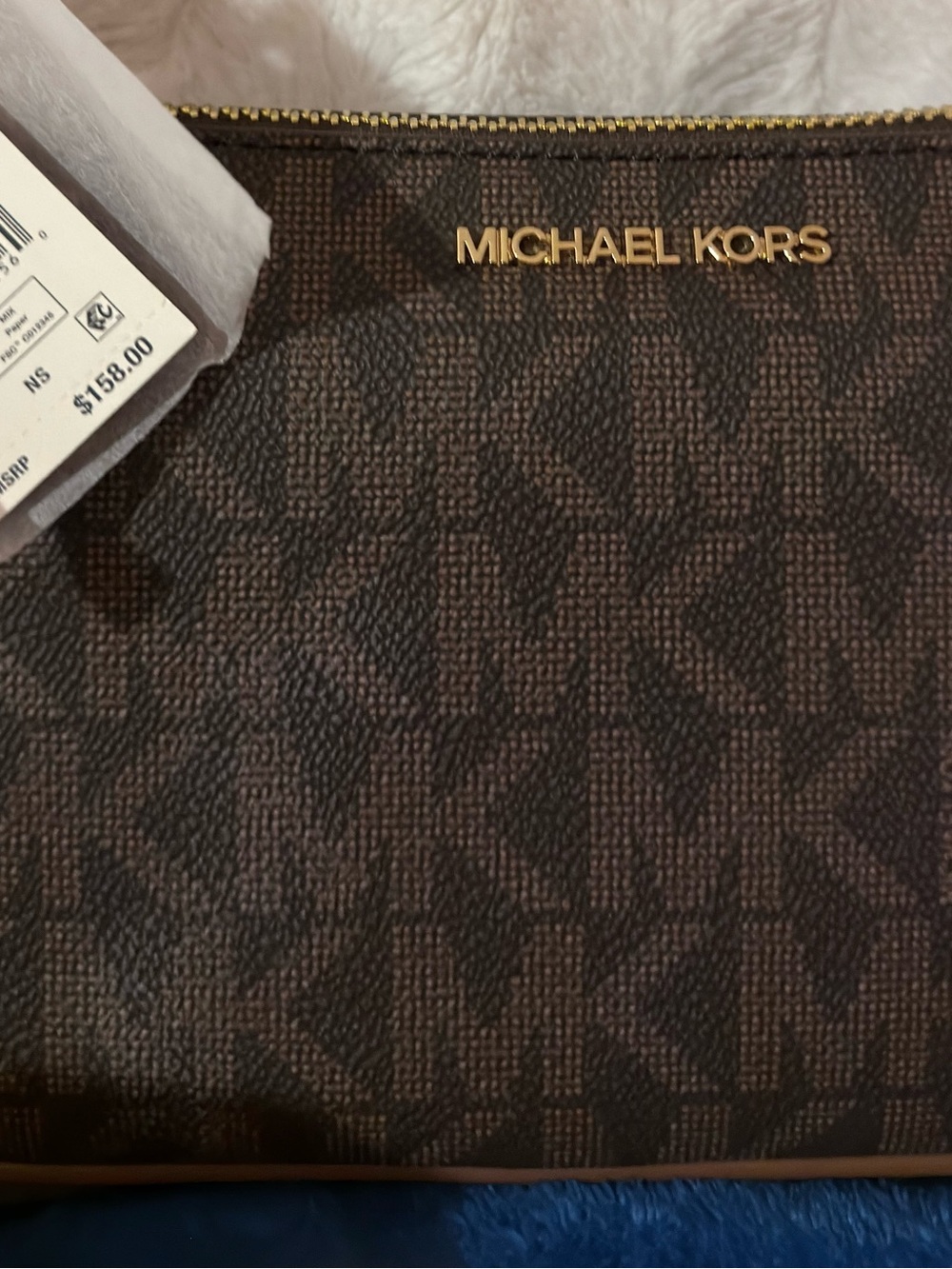 Michael Kors Brown MK Signature jet set Pouchette. / shoulder bag/ NWT - Picture 5 of 10